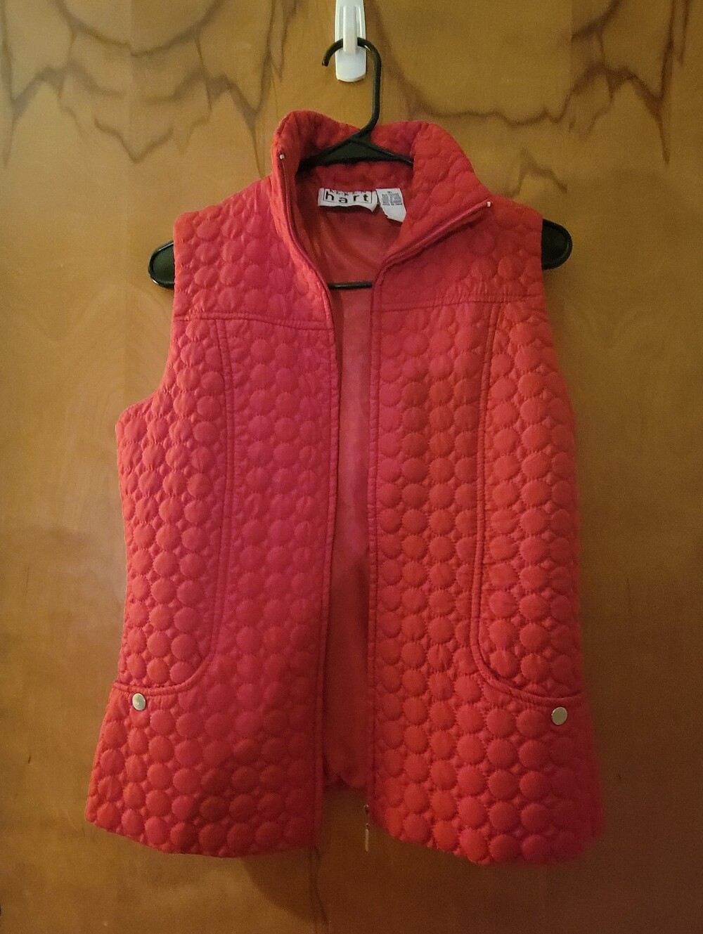 Keren Hart Red Quikted Full Zip Vest
